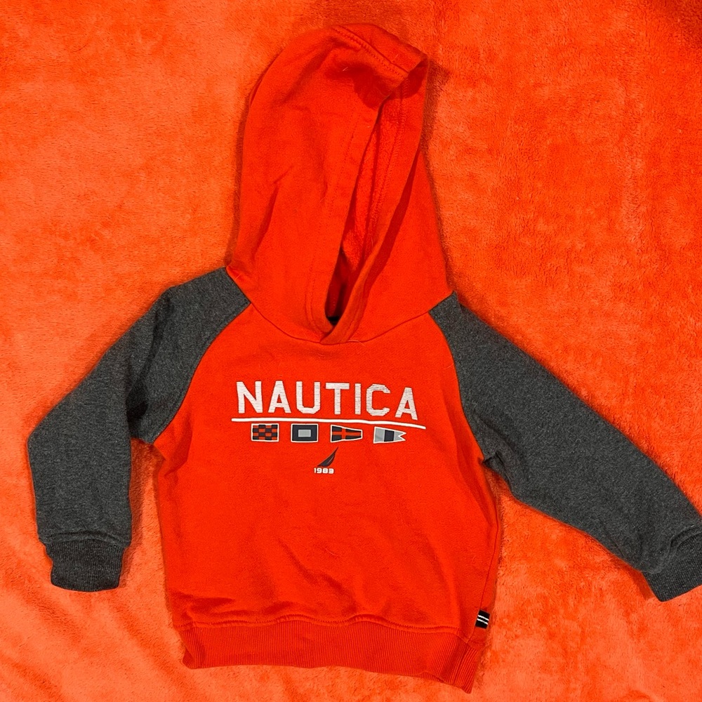 Nautica Orange and Gray Toddler Hoodie